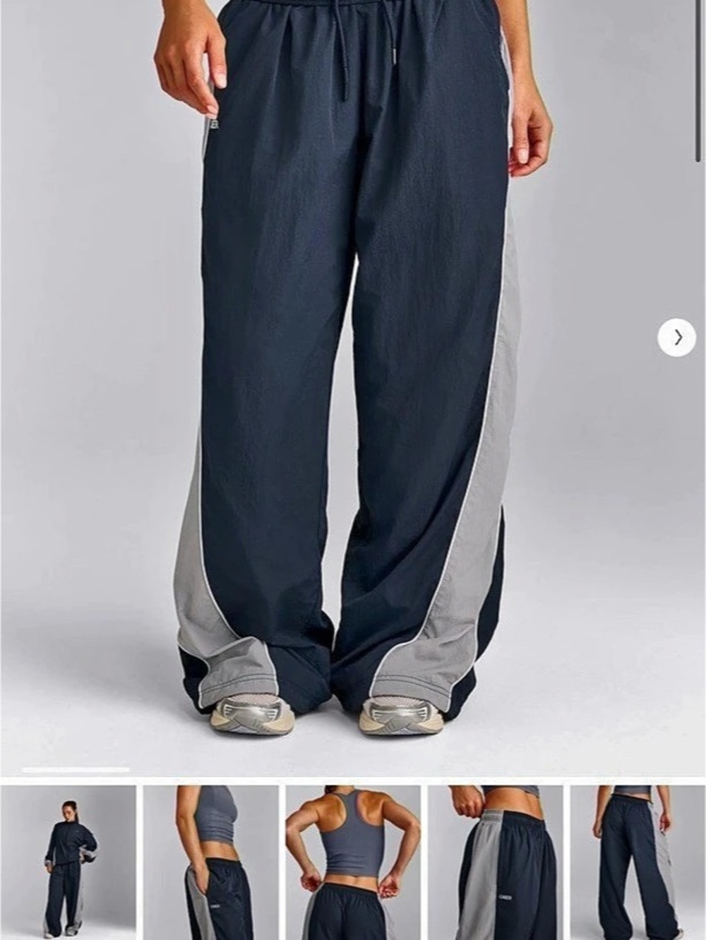 Oner Active Oversized Contrast Piped Woven Straight Leg Track Bottoms